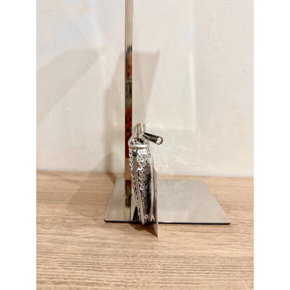 NWT Michael Kors Embellished Sequin Zipper Coin Purse Metallic Silver - Picture 3 of 11